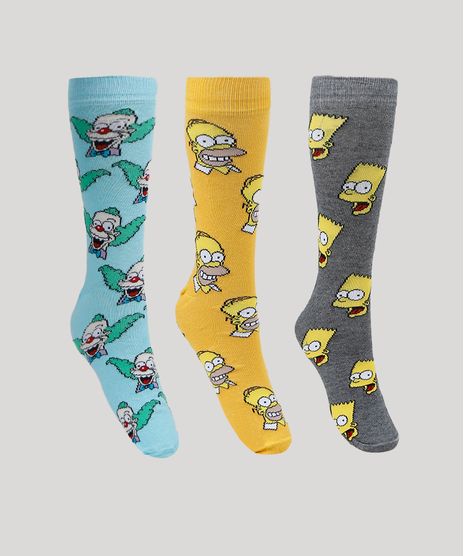 Kit-de-3-Meias-Masculinas-Cano-Alto-Os-Simpsons-Multicor-9951406-Multicor_1