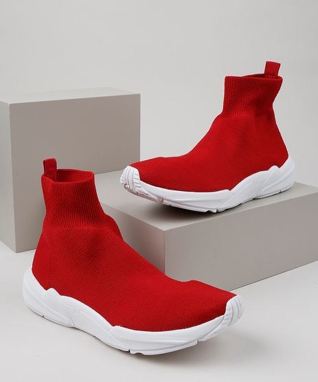 tenis meia vermelho