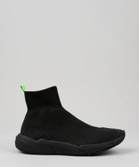 Tenis-Meia-Masculino-Oneself-Cano-Alto-Knit-com-Detalhe-Neon-Preto-9952082-Preto_2
