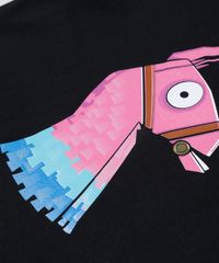 Camiseta-Juvenil-Fortnite-Lhama-Manga-Curta-Preta-9945954-Preto_3
