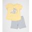 Conjunto-Infantil-Tambor-Bambi-de-Blusa-Manga-Curta-Amarela---Short-em-Moletom-Cinza-Mescla-9951742-Cinza_Mescla_1