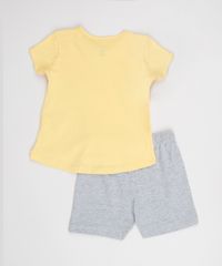 Conjunto-Infantil-Tambor-Bambi-de-Blusa-Manga-Curta-Amarela---Short-em-Moletom-Cinza-Mescla-9951742-Cinza_Mescla_2
