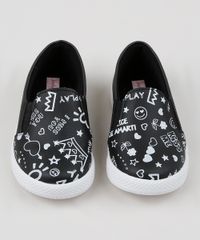 Tenis-Slip-On-Infantil-Sonho-de-Crianca-Estampado-de-Coracoes-Preta-9953698-Preto_5
