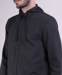 Camisa-de-Flanela-Masculina-Comfort-com-Capuz-Removivel-Manga-Longa-Cinza-Mescla-Escuro-9809552-Cinza_Mescla_Escuro_4