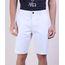 Bermuda-de-Sarja-Masculina-Reta-Estampada-de-Folhagem-com-Bolsos-Off-White-9948036-Off_White_1