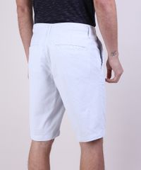 Bermuda-de-Sarja-Masculina-Reta-Estampada-de-Folhagem-com-Bolsos-Off-White-9948036-Off_White_2
