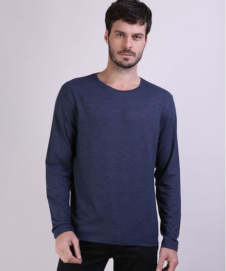 Camiseta-Masculina-Manga-Longa-Gola-Careca--Azul-Escuro-Mescla-9955217-Azul_Escuro_Mescla_1