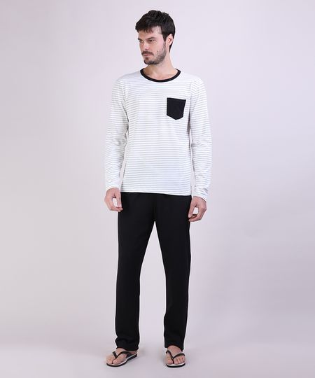 Pijama-Masculino-Camiseta-Estampada-Listrada-Manga-Longa-Gola-Careca-Off-White-9953843-Off_White_1 Pijama-Masculino-Camiseta-Estampada-Listrada-Manga-Longa-Gola-Careca-Off-White-9953843-Off_White_1