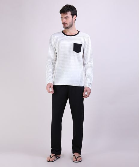 Pijama-Masculino-Camiseta-Estampada-Listrada-Manga-Longa-Gola-Careca-Off-White-9953843-Off_White_1