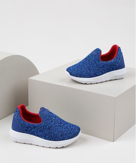 Tenis-Infantil-Sonho-de-Crianca-Knit-Calce-Facil-com-Recortes-Azul-9955531-Azul_1