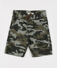 Bermuda-de-Sarja-Reta-Estampada-Camuflada-com-Bolsos-Verde-Militar-9942098-Verde_Militar_1