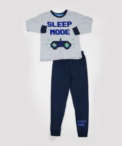 Pijama-Infantil--Sleep-Mood--Manga-Longa-Gola-Careca-Cinza-Mescla-9942707-Cinza_Mescla_1
