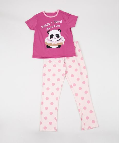 Pijama-Infantil-Panda-Manga-Curta-Rosa-9950732-Rosa_1