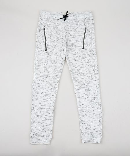 Calca-de-Moletom-Juvenil-Jogger-com-Recortes-Cinza-Mescla-Claro-9669779-Cinza_Mescla_Claro_1