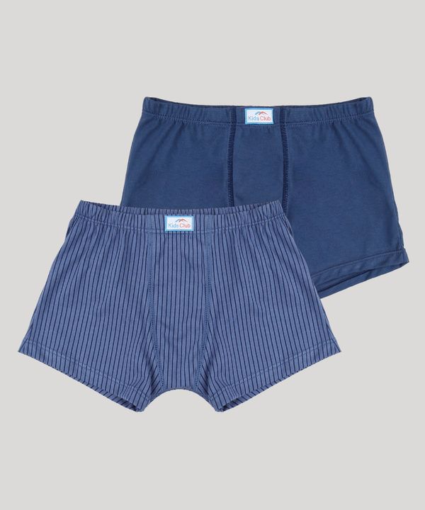 Kit de 2 Cuecas Infantil Delrio Boxer Azul P