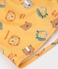 Bermuda-de-Surf-Infantil-Reta-Estampada-Bichos-com-Cordao-Amarela-9945772-Amarelo_4