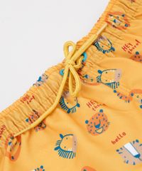 Bermuda-de-Surf-Infantil-Reta-Estampada-Bichos-com-Cordao-Amarela-9945772-Amarelo_5