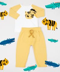 Conjunto-Infantil-Tigre-de-Camiseta-Manga-Longa-Off-White---Calca-de-Moletom-Mostarda-9945881-Mostarda_2