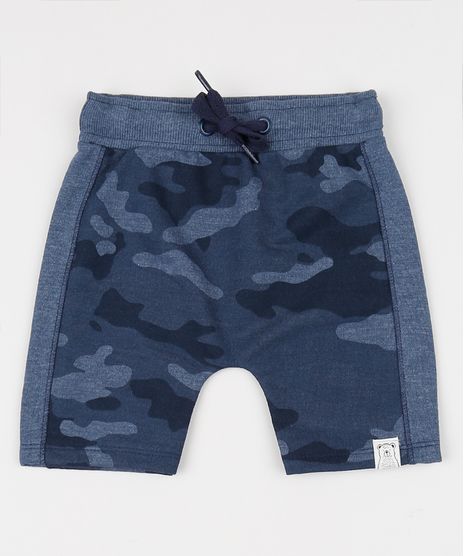 Short-de-Moletom-Infantil-Estampado-Camuflado-com-Recortes-Azul-Medio-9886492-Azul_Medio_1