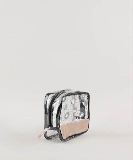 Necessaire-Feminina-Estampada-de-Porco-Espinho-Preta-Necessaire-Feminina-Estampada-de-Porco-Espinho-Preta_1