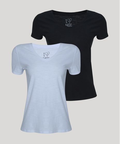 Kit-de-2-Blusas-Femininas-Basicas-Flame-Manga-Curta-Decote-V-Multicor-9953509-Multicor_1