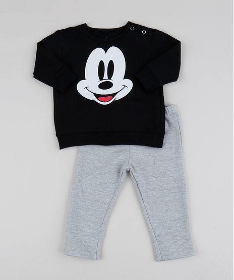 Conjunto-Infantil-Mickey-de-Blusao-Preto---Calca-em-Moletom-Cinza-Mescla-9948037-Cinza_Mescla_1