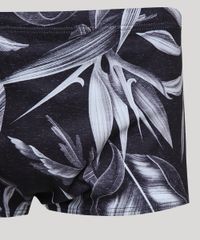 Sunga-Masculina-Tradicional-Estampada-de-Folhagem-Protecao-UV50--Preta-9946289-Preto_3
