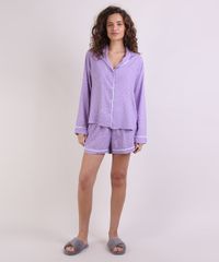 Camisa-de-Pijama-Feminina-Estampada-de-Poa-Manga-Longa-Lilas-9954382-Lilas_3