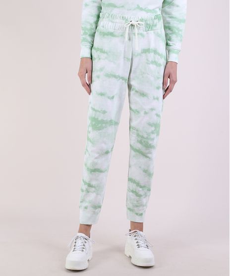 Calca-de-Moletom-Feminina-Jogger-Cintura-Alta-Estampada-Tie-Dye-Verde-9953297-Verde_1