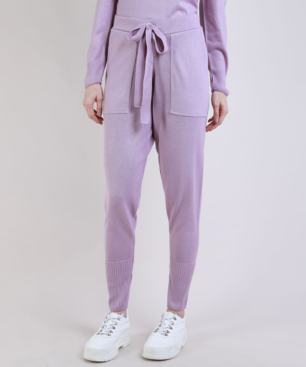 calça de trico feminina