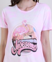 T-Shirt-Feminina-Mindset-Flamingo-Estampada-Tie-Dye-Manga-Curta-Decote-Redondo-Rosa-9843841-Rosa_4