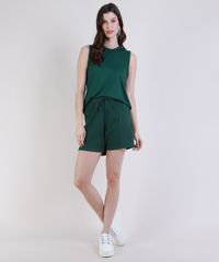 Short-de-Moletom-Feminino-Mindset-Cintura-Alta-com-Recortes-Verde-Escuro-9951172-Verde_Escuro_3