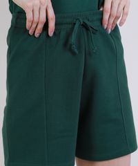 Short-de-Moletom-Feminino-Mindset-Cintura-Alta-com-Recortes-Verde-Escuro-9951172-Verde_Escuro_4