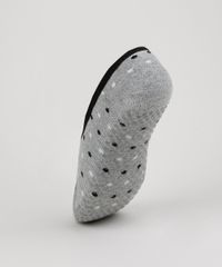 Meia-Feminina-Sapatilha-Estampada-de-Poa-Cinza-Mescla-9954853-Cinza_Mescla_2