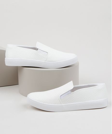 Tenis-Slip-On-Feminino-Via-Uno-Texturizado-Branco-9954086-Branco_1
