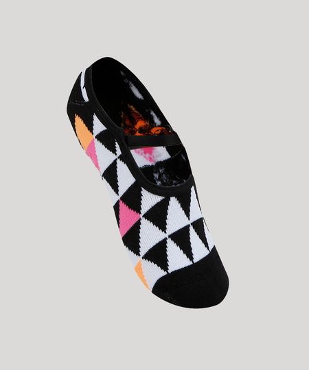 Meia-Feminina-Sapatilha-Estampada-Geometrico-Preta-9954855-Preto_1