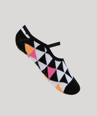 Meia-Feminina-Sapatilha-Estampada-Geometrico-Preta-9954855-Preto_2