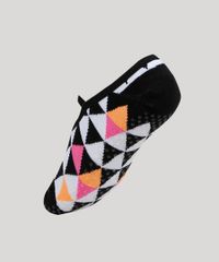 Meia-Feminina-Sapatilha-Estampada-Geometrico-Preta-9954855-Preto_3