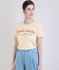 T-Shirt-Feminina-Mindset--Girls-Can-Do-Anything--Manga-Curta-Decote-Redondo-Amarela-Claro-T-Shirt-Feminina-Mindset--Girls-Can-Do-Anything--Manga-Curta-Decote-Redondo-Amarela-Claro_1