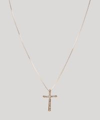 Colar-Feminino-Folheados-com-Pingente-de-Cruz-com-Strass-Dourado-Colar-Feminino-Folheados-com-Pingente-de-Cruz-com-Strass-Dourado_1