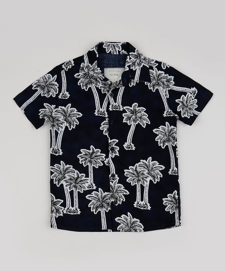 Camiseta-Infantil-Estampada-de-Coqueiros-Manga-Curta-Preta-Camiseta-Infantil-Estampada-de-Coqueiros-Manga-Curta-Preta_1