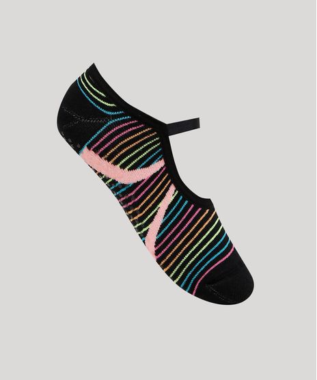 Meia-Feminina-Sapatilha-Listrada-Preta-9954852-Preto_1