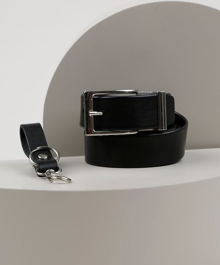 Cinto-Masculino-Ajustavel---Chaveiro-Preto-9946698-Preto_1
