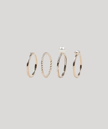 Kit-de-4-Aneis-Femininos-Folheados--Dourado-9943804-Dourado_1