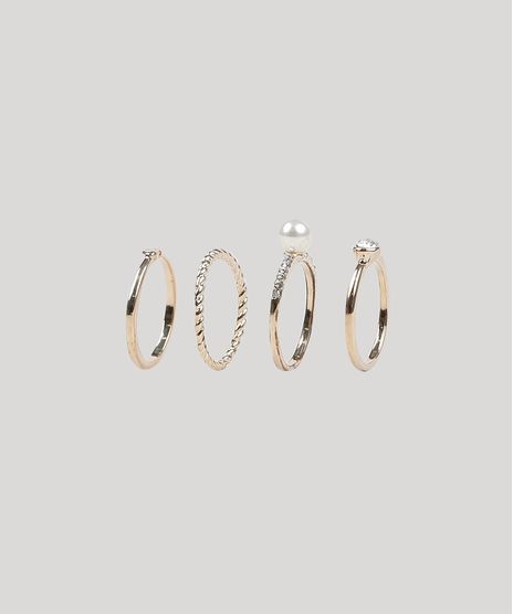 Kit-de-4-Aneis-Femininos-Folheados--Dourado-9943804-Dourado_1