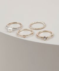 Kit-de-4-Aneis-Femininos-Folheados--Dourado-9943804-Dourado_2