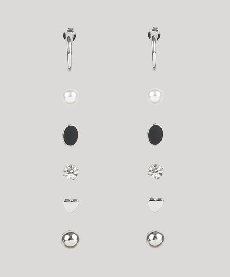 Kit-de-6-Brincos-Femininos-Prateado-9944814-Prateado_1