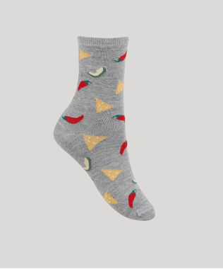 Meia-Feminina-Cano-Alto-Estampada-de-Nachos-e-Pimenta-Cinza-Mescla-9954828-Cinza_Mescla_1