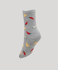 Meia-Feminina-Cano-Alto-Estampada-de-Nachos-e-Pimenta-Cinza-Mescla-9954828-Cinza_Mescla_3