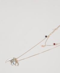 Colar-Feminino-Folheados-Duplo-com-Pingente-de-Micangas-Prateado-9943782-Prateado_3
